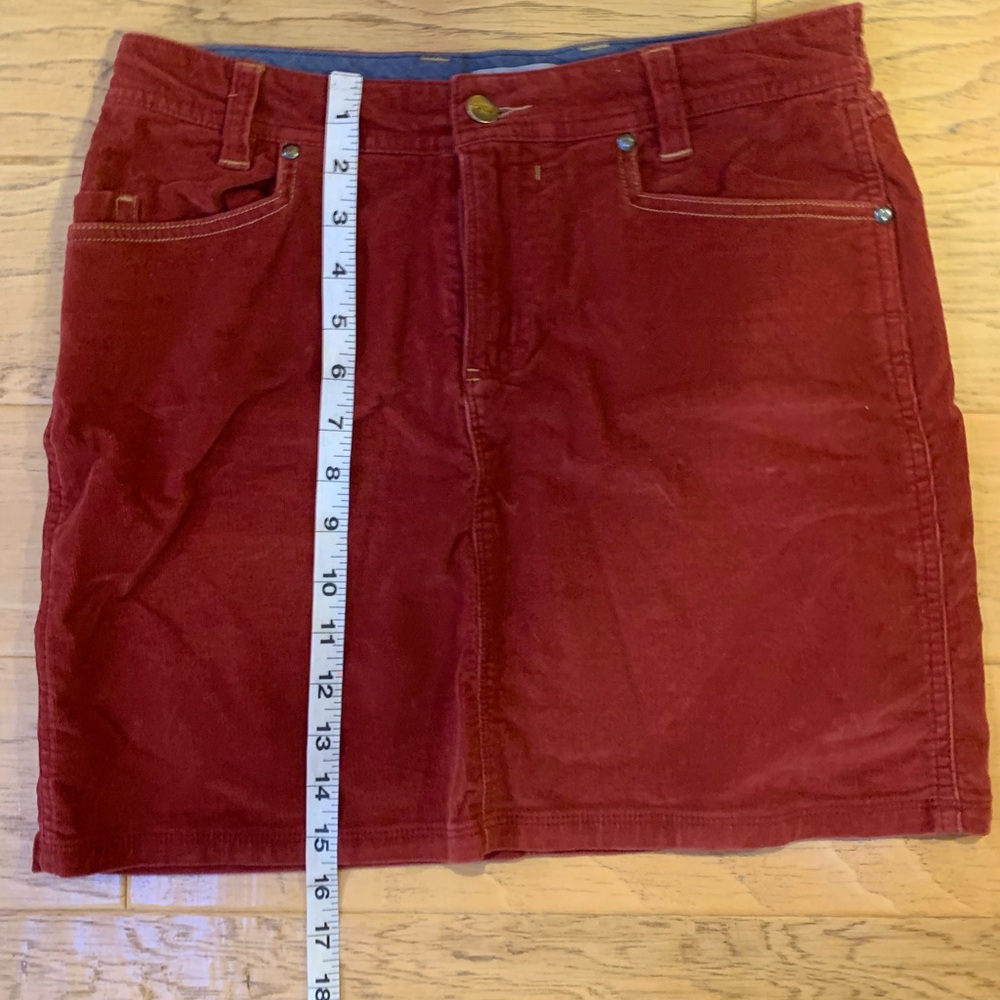 Horny Toad Red Mini Corduroy Skirt
